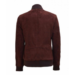 Women Adamsville Dark Brown Suede Bomber Jacket