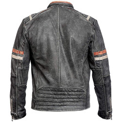 Cafe Racer Retro 2 Bikers Distressed Leather Jacket