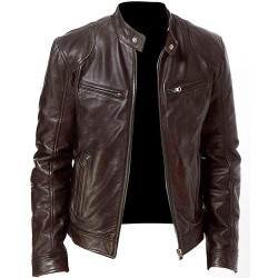 Cafe Racer Retro Motorcycle Leather Jacket