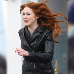 Doctor Who Amy Pond Black Leather Jacket