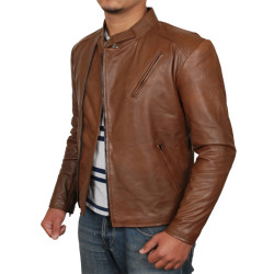 Iron Man Slim Fit Brown Movie Leather Jacket