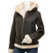 Marilyn Women's Dark Brown B3 Shearling Leather Hooded Jacket