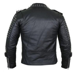 Men Black Steam Punk Leather Jacket