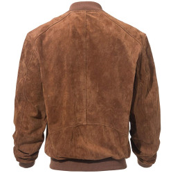 Men's Baseball Bomber Suede Leather Jacket