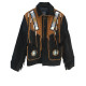 Men's Bead Black Fringe Cowboy Leather Jacket