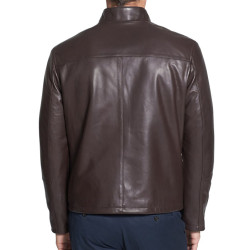 Men's Moto Brown Leather Jacket