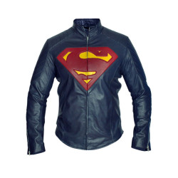 Superman Man Of Steel Blue Leather Jacket