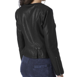 Woman Leather Slim Fit Biker Jacket
