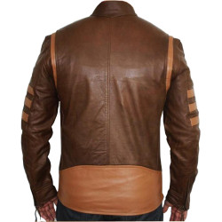 X - Men Origins Wolverine Brown Movie Leather Jacket