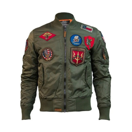 Top Gun Ma-1 Flight Bomber Jacket with Patches