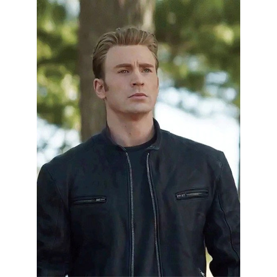 Avengers: Endgame Chris Evans Black Leather Jacket