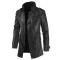 Men's Black Genuine Sheepskin Leather Long Trench Coat