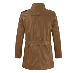 Men’s Tan Brown Cafe Racer Casual Style Vintage Leather Trench Coat